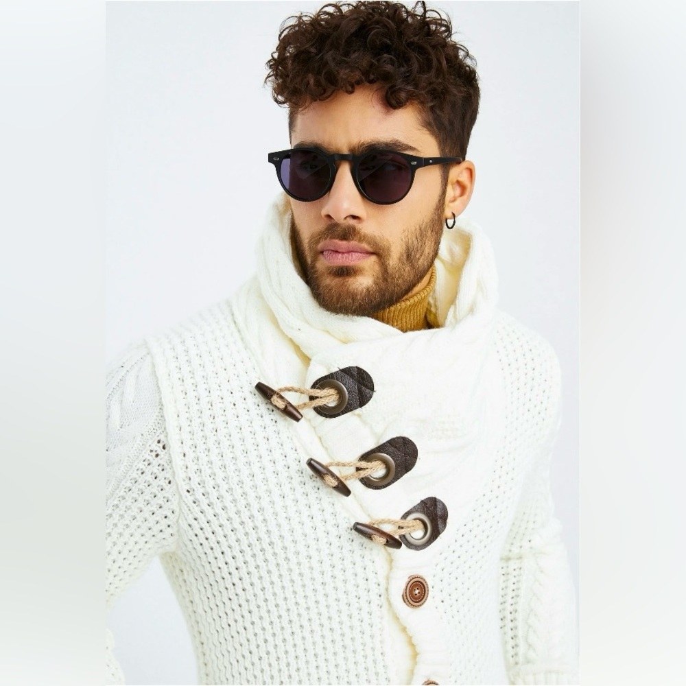 Leif Nelson
Men's Knitted Turtleneck Jacket - Winter Cardigan Sweaters for Men